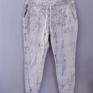 Lululemon Athletica White and Black Crackle Joggers